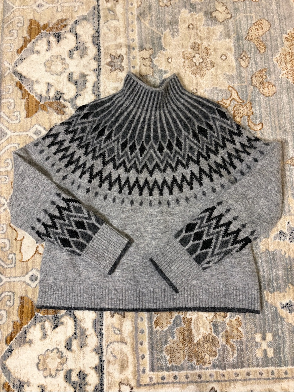 lululemon athletica Gray and Black Nordic Mock Neck Sweater